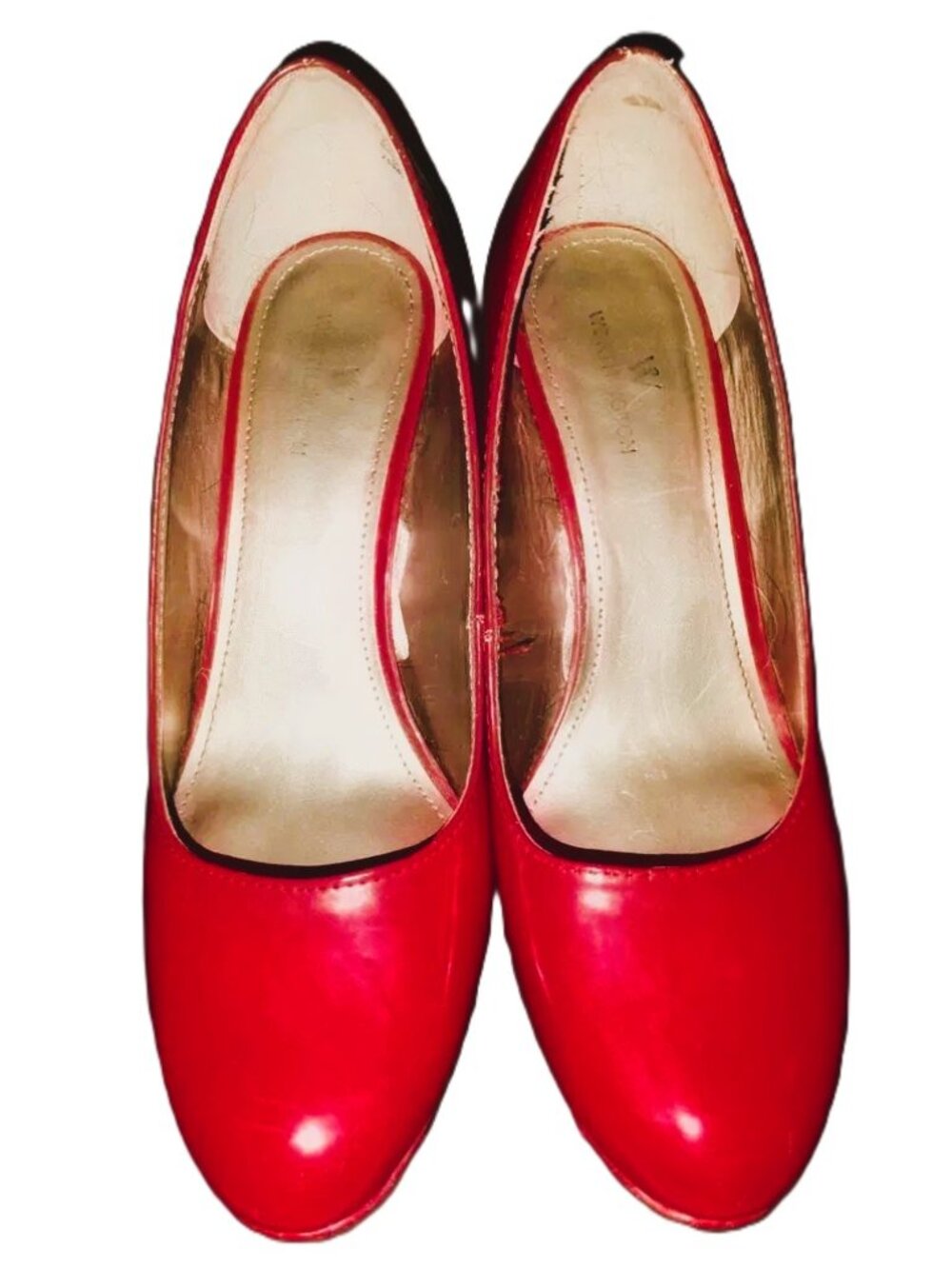 Red Patent Vegan Leather Heels Platform Pumps